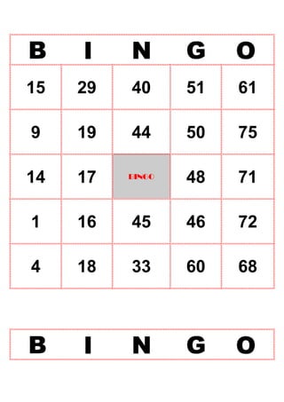 El significado de los números del bingo