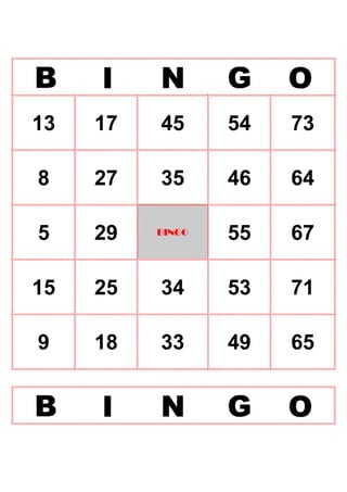 Números de Bingo