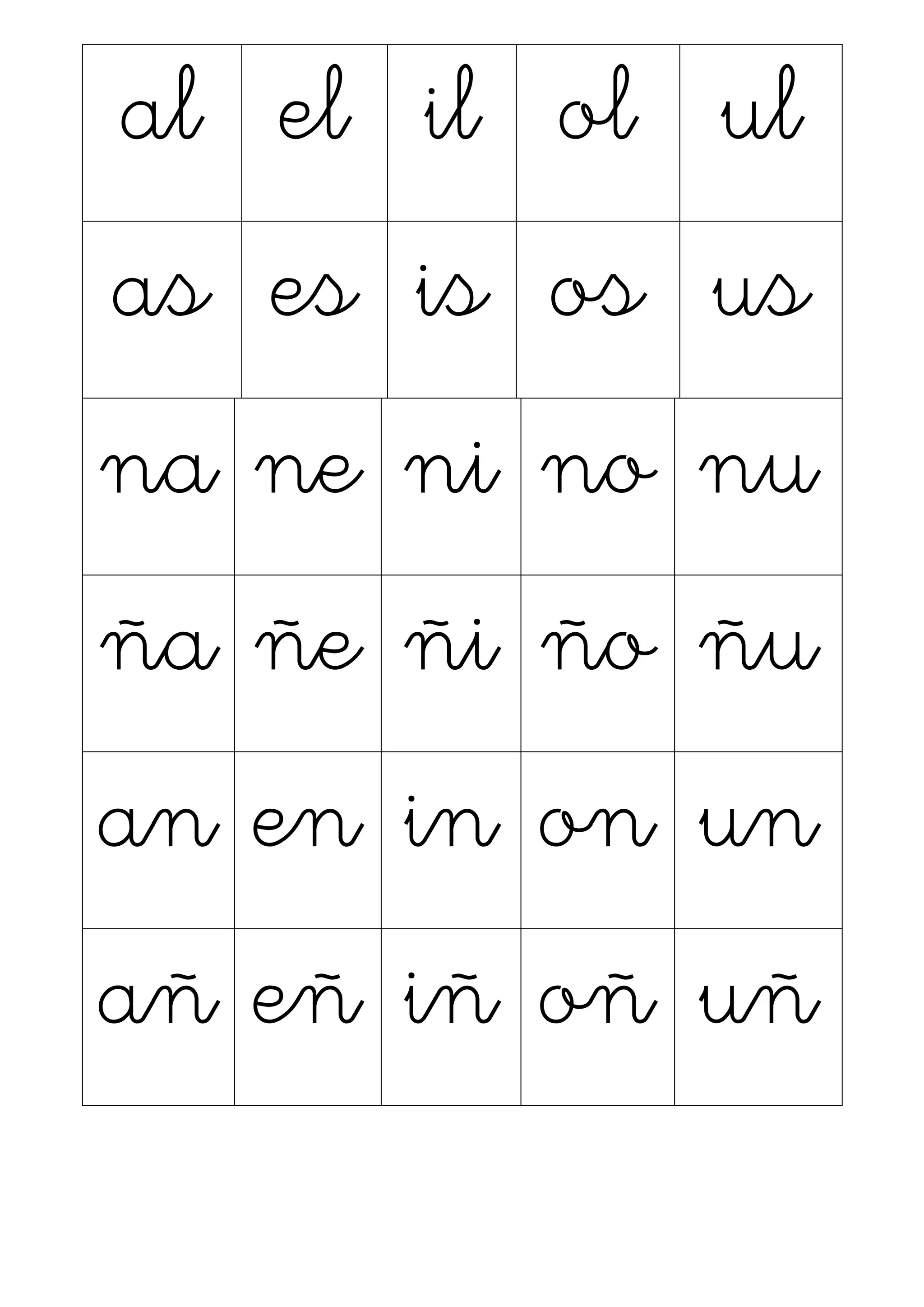 Bingo de sílabas | PDF