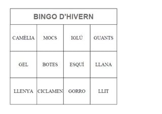 Bingo hivern imatges i paraules