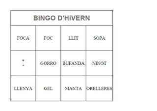 Bingo hivern imatges i paraules