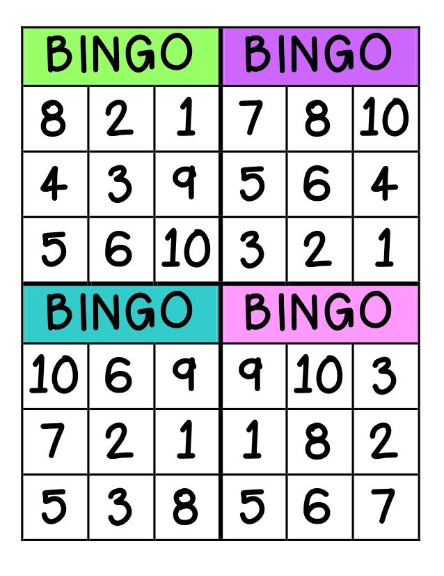 Bingo numbers 1 10
