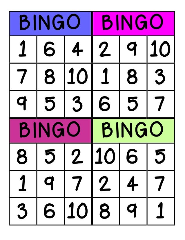 bingo numbers 1 10 online christmas cards to make