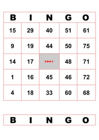 bingo numeros
