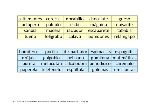 Resultado de imagen de PSEUDOPALABRAS