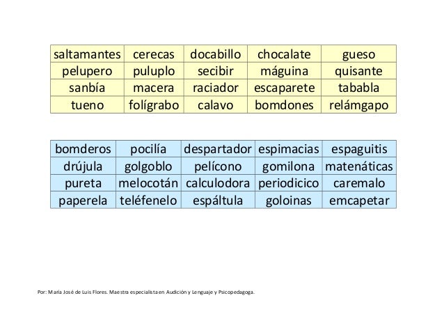 Resultado de imagen de PSEUDOPALABRAS﻿