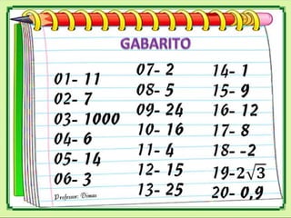 VAMOS ÀS RESPOSTAS!