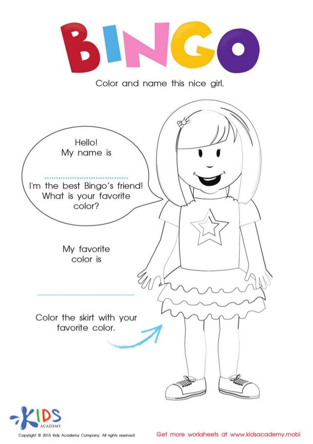 Bingo song Lyrics and Funny Coloring Pages for Kids