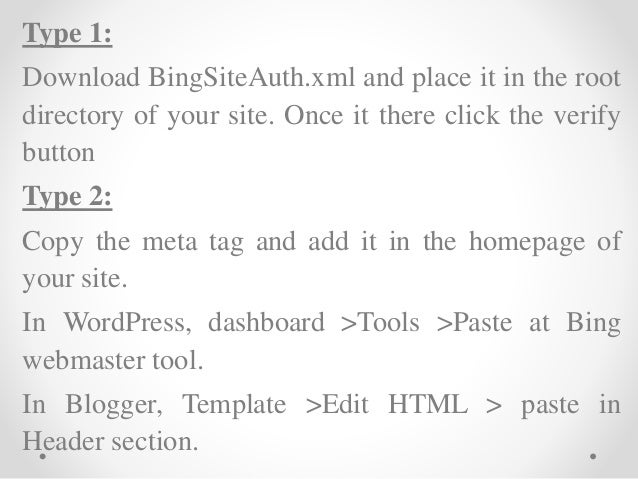 use of bing webmaster tools in seo