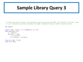 Sample Library Query 3