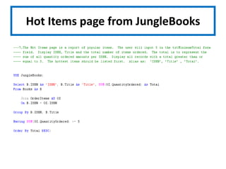 Hot Items page from JungleBooks