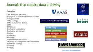 Public Data Archiving in Ecology and Evolution: How well are we doing ...