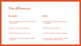 Stereoptic Process Binocular vision and space perception | PDF