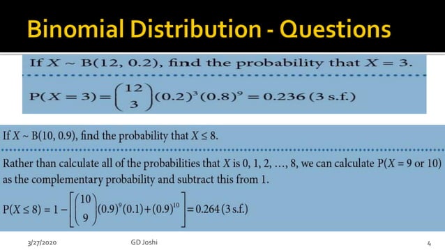Binomial Distribution | PPT