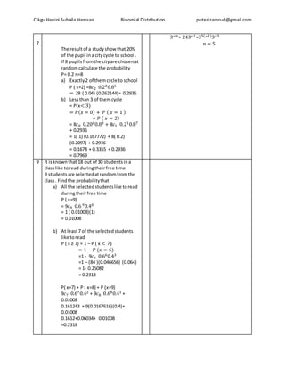 Binomial distribution SPM | DOCX