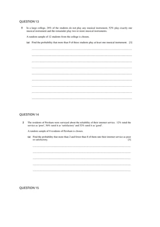 QUESTION 13
QUESTION 14
QUESTION 15
 