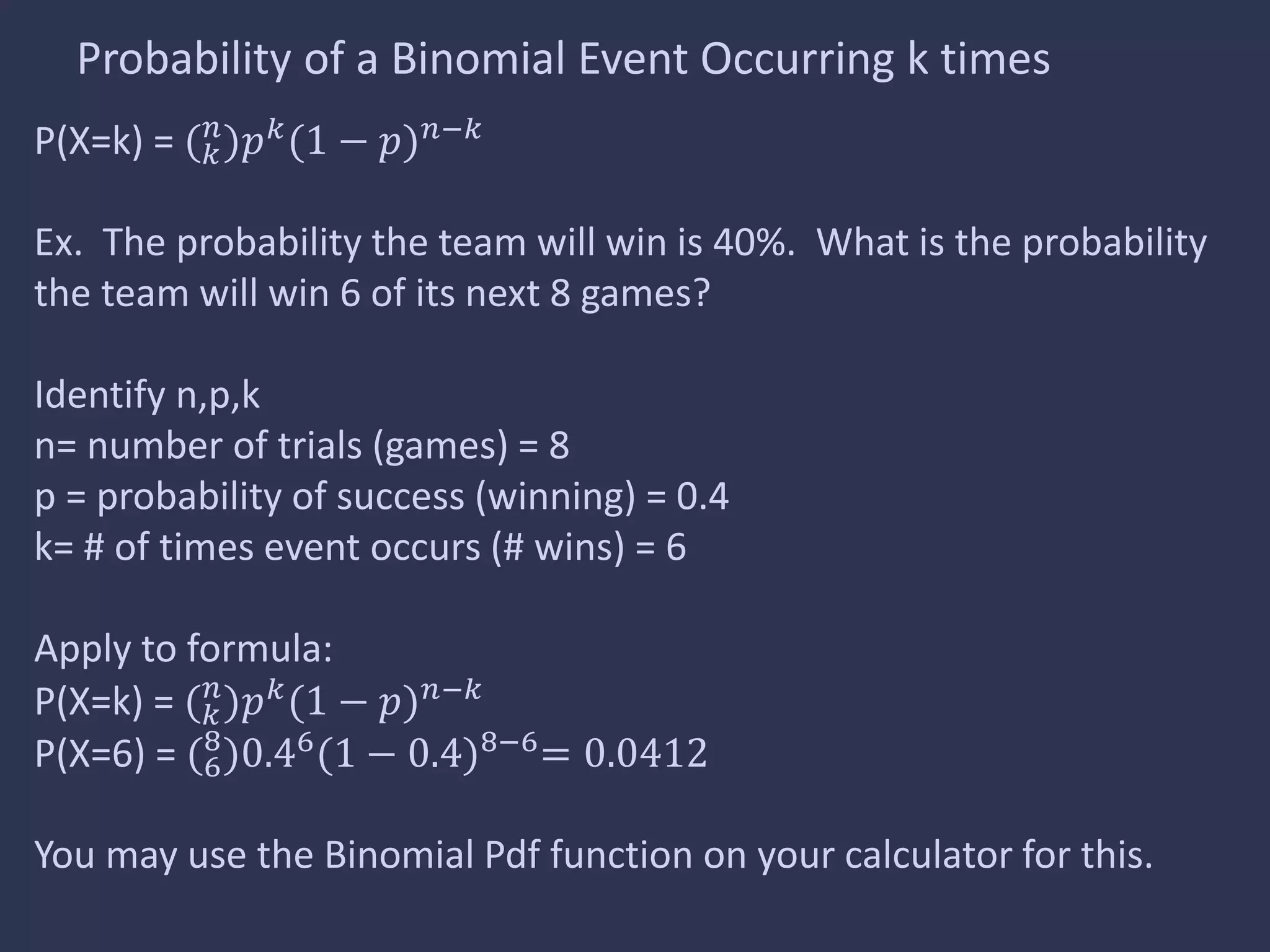Binomial distributions | PPT