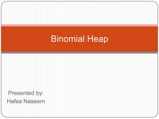 Presented by: HafsaNaseem Binomial Heap 