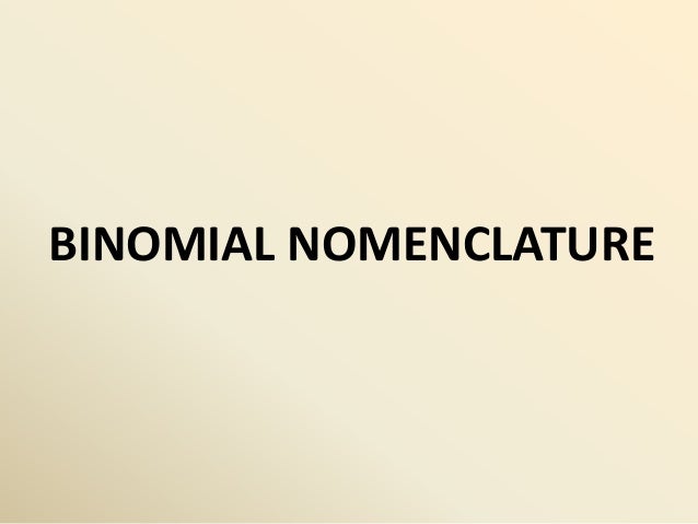 Binomial Nomenclature