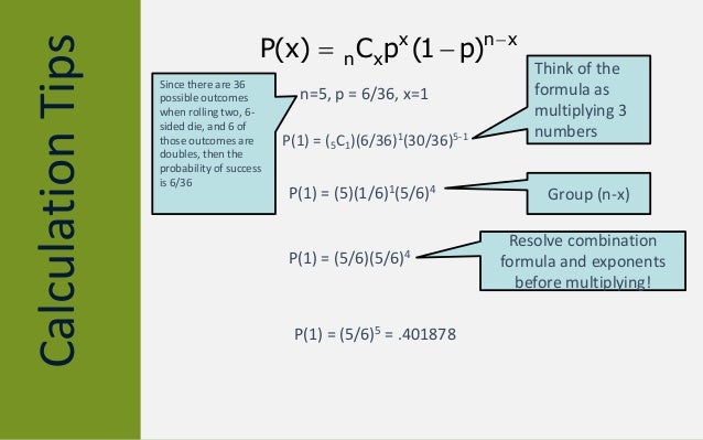 Binomial Probability Formula Binomial Probability Formula