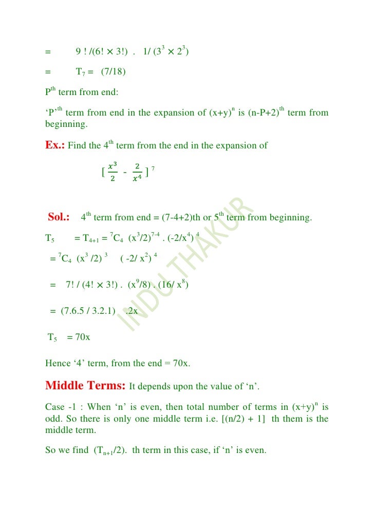 Binomial Theorem