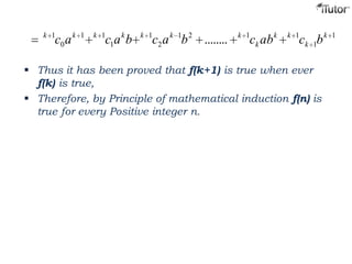 Binomial Theorem Binomial Theorem