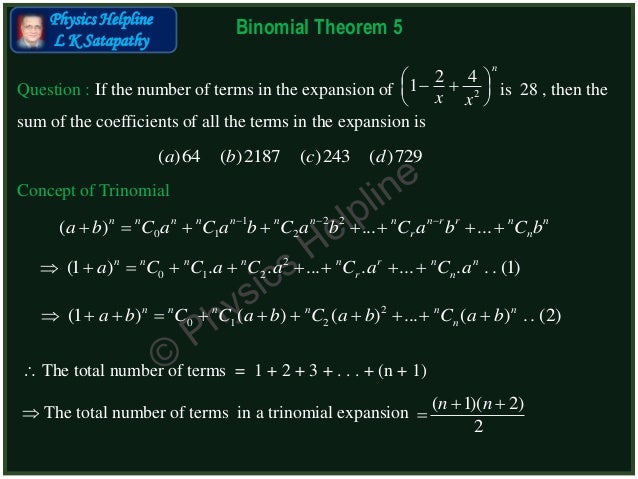 Binomial Theorem 5