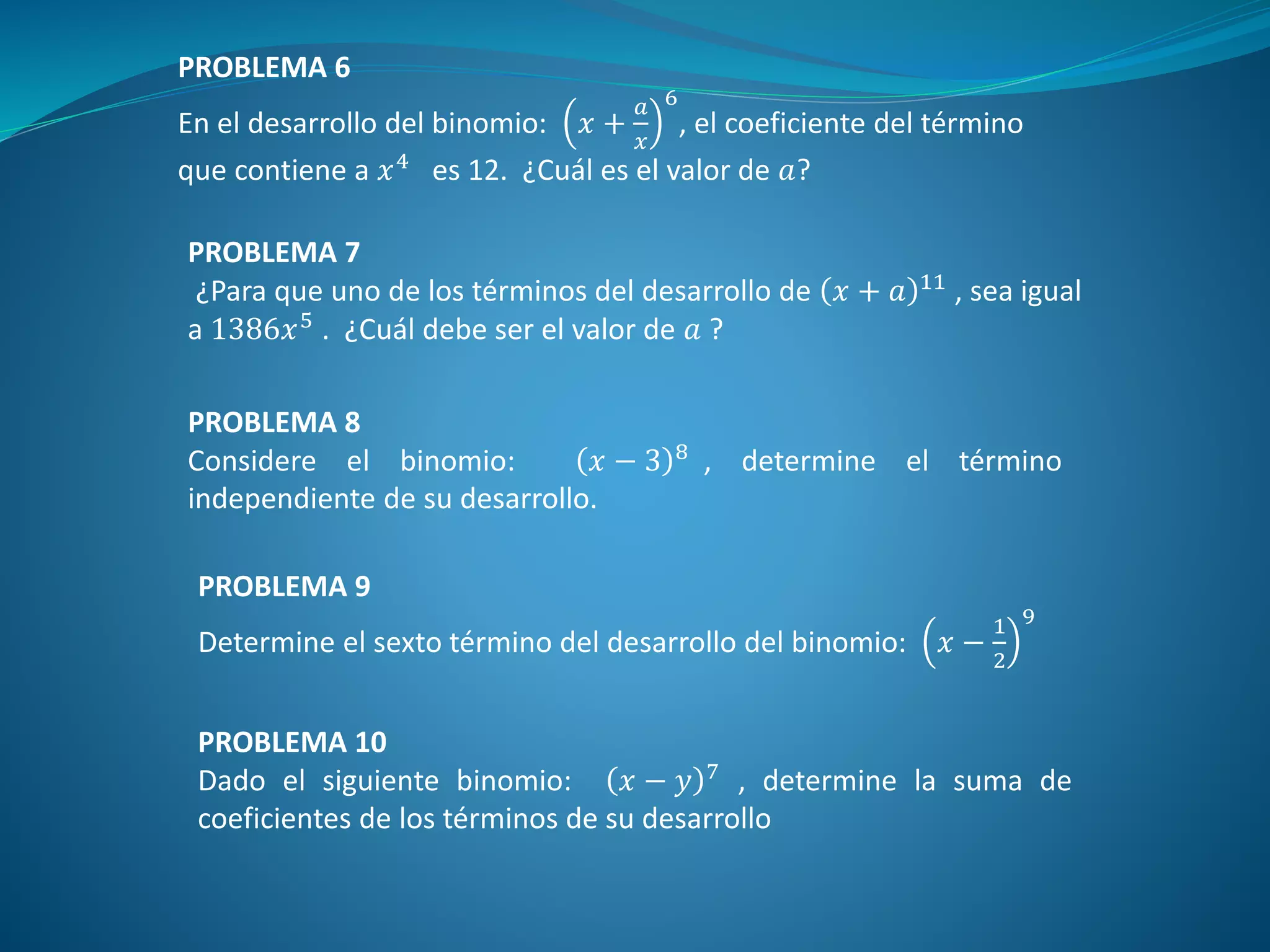 Binomio De Newton Tercer A o PPT binomio-de-newton-tercer-a-o-ppt