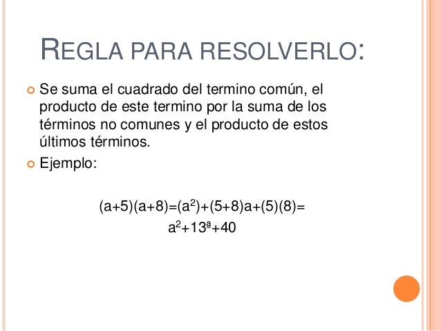 Binomios con terminos común