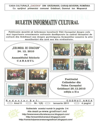 Buletin Informativ Cultural  nr.1  din 2011