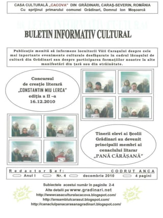 Buletin Cultural Informativ  nr. 4 din 2010
