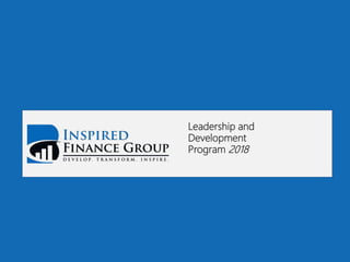 Leadership and
Development
Program 2018
 