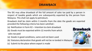 Drawback Declaration Form Sales and service Tax Act 2018 | PPTX