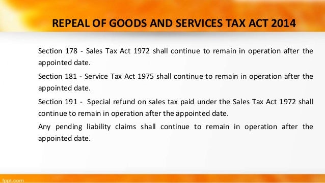 Sales And Service Tax Act 2018