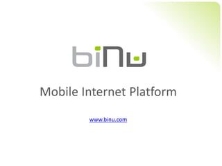 Mobile Internet Platform
        www.binu.com
 