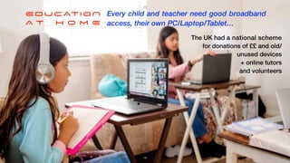 EDUCATION


A T H O M E
Every child and teacher need good broadband
access, their own PC/Laptop/Tablet…
The UK had a natio...