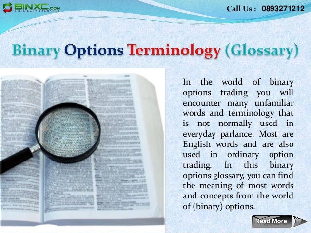 Binary options trading glossary