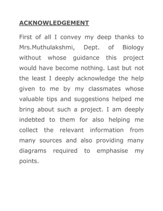 Bioproject Acknowledment Biology Project! Osmosis in Egg | PDF