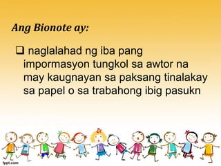 Bionote | PPTX