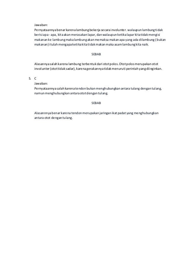 Soal Pilihan Ganda Bervariasi Bab 3 Jaringan Hewan