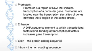 Bioinformatics presentation on finding gene in DNA | PPT