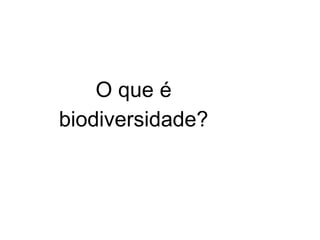 O que é
biodiversidade?
 