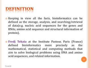 Bioinformatics1234kuhutgytdrtq3e2w5resdtyfv | PPTX
