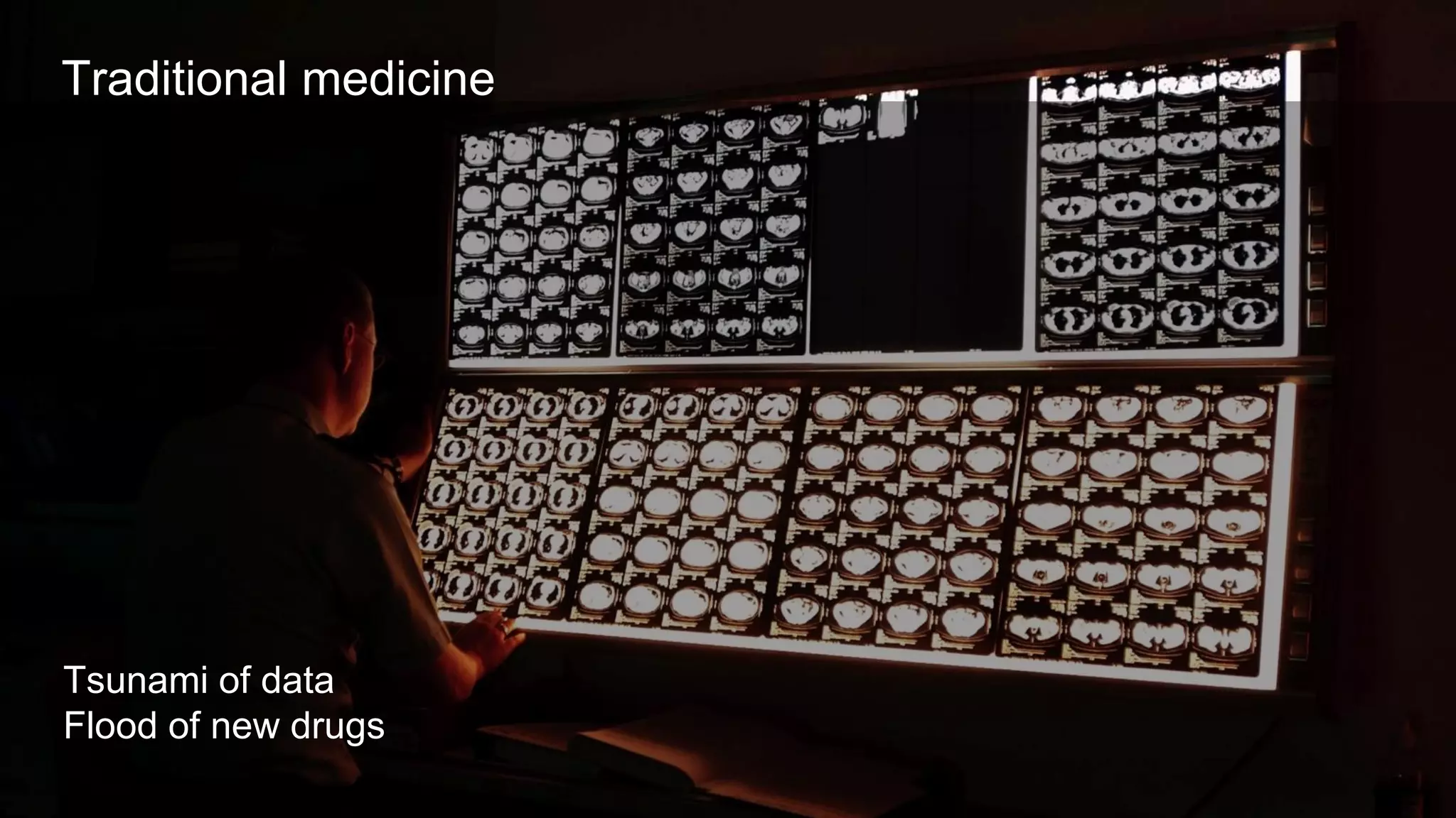 Tsunami of data
Flood of new drugs
Traditional medicine
 