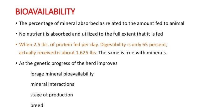 Bio Availability Of Minerals In Livestock Feeds And Feed Supplements Bio Availability Of Minerals In Livestock Feeds And Feed Supplements