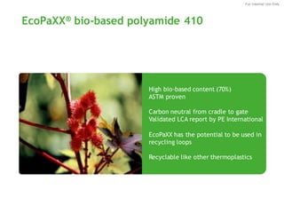 Bio-Based Material Applications by Daniel Gao, DSM | PDF