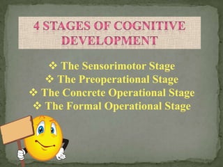  The Sensorimotor Stage
   The Preoperational Stage
 The Concrete Operational Stage
 The Formal Operational Stage
 