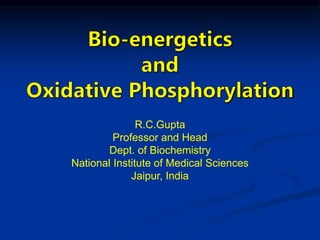R. C. Gupta
Professor and Head
Dept. of Biochemistry
National Institute of Medical Sciences
Jaipur, India
 