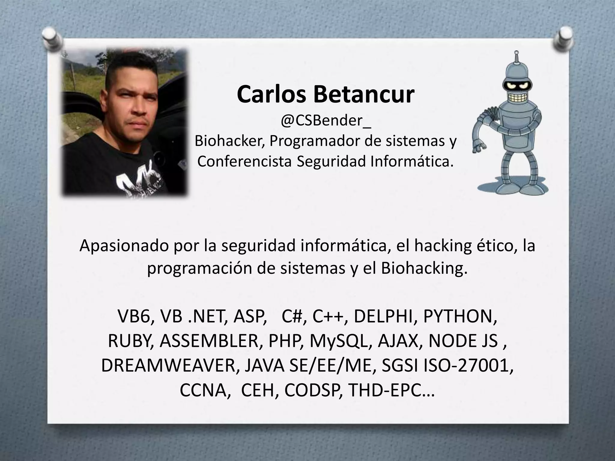 Biohacking (Implantes NFC/RFID) | PPTX