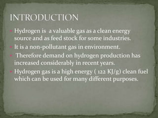 Bio hydrogen production from waste materials | PPTX